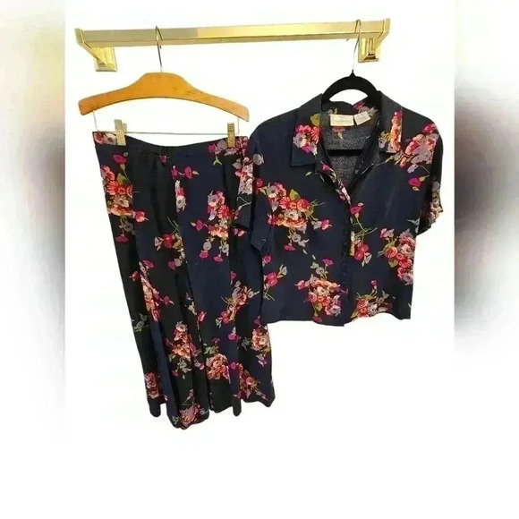 Vintage Susan Bristol Floral Button Down  Shirt and skirt set - Picture 12 of 12